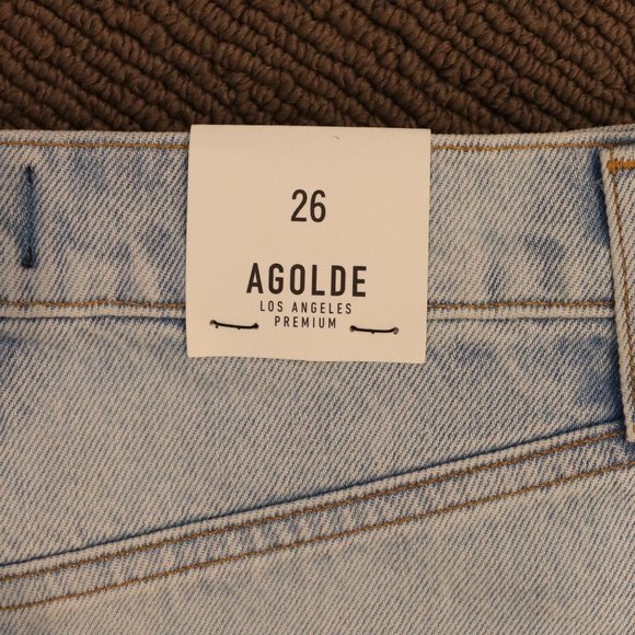 NWT AGOLDE Quinn High Rise Denim Mini Skirt in Vega - Picture 6 of 8